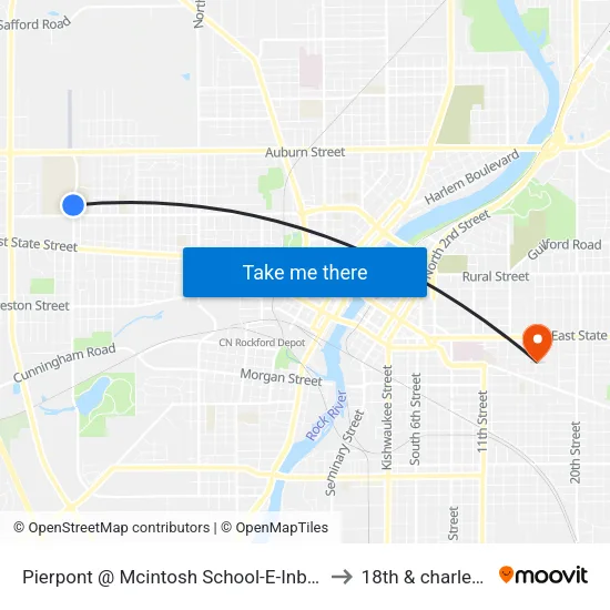 Pierpont @ Mcintosh School-E-Inbound to 18th & charles st map