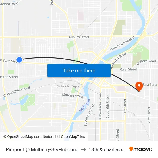 Pierpont @ Mulberry-Sec-Inbound to 18th & charles st map