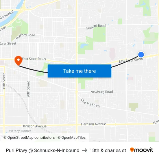Puri Pkwy @ Schnucks-N-Inbound to 18th & charles st map