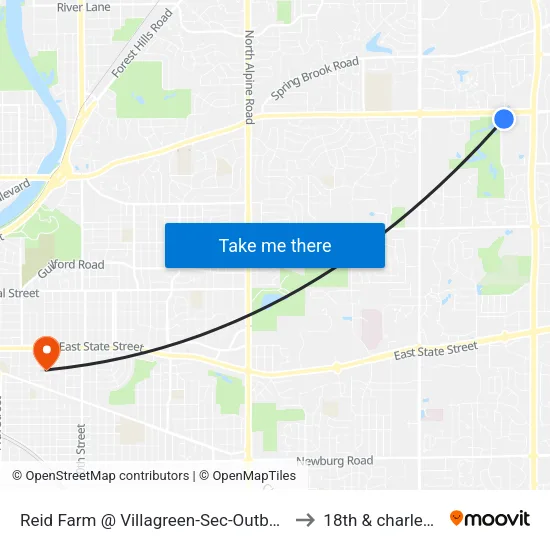 Reid Farm @ Villagreen-Sec-Outbound to 18th & charles st map