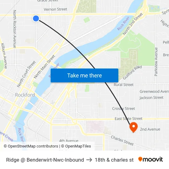 Ridge @ Benderwirt-Nwc-Inbound to 18th & charles st map