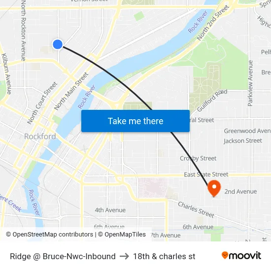 Ridge @ Bruce-Nwc-Inbound to 18th & charles st map