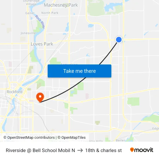Riverside @ Bell School Mobil N to 18th & charles st map