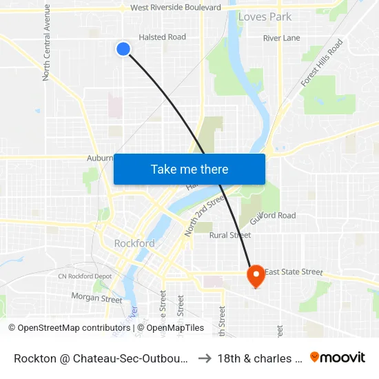 Rockton @ Chateau-Sec-Outbound to 18th & charles st map