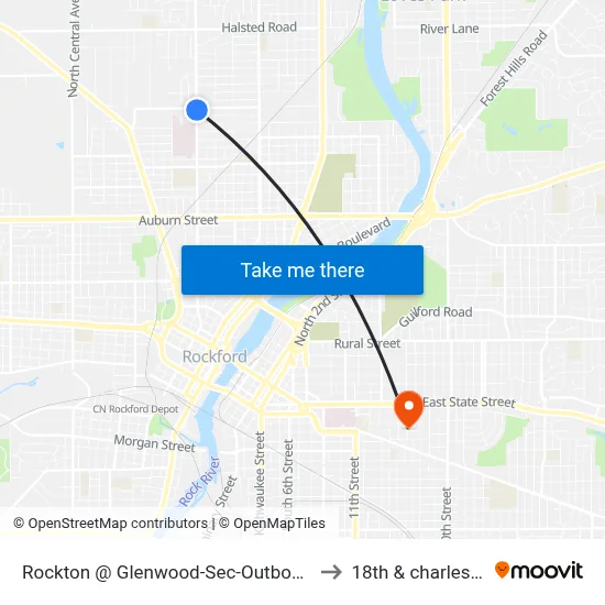 Rockton @ Glenwood-Sec-Outbound to 18th & charles st map