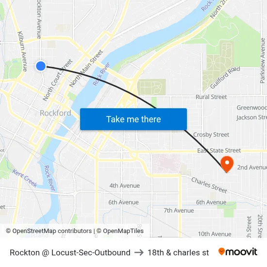 Rockton @ Locust-Sec-Outbound to 18th & charles st map