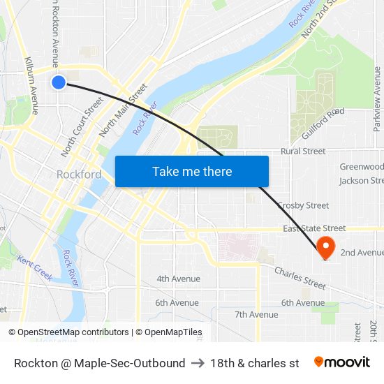 Rockton @ Maple-Sec-Outbound to 18th & charles st map