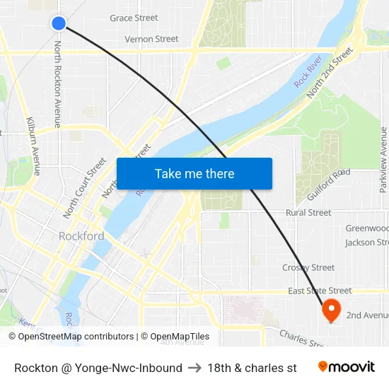 Rockton @ Yonge-Nwc-Inbound to 18th & charles st map