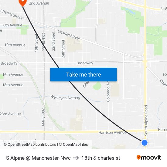 S Alpine @ Manchester-Nwc to 18th & charles st map