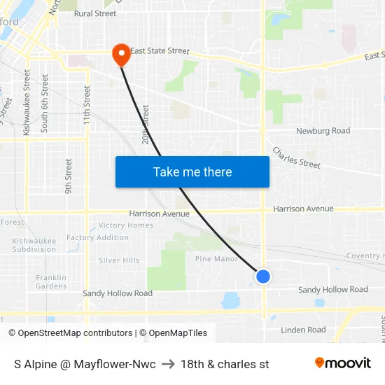S Alpine @ Mayflower-Nwc to 18th & charles st map