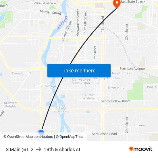 S Main @ Il 2 to 18th & charles st map