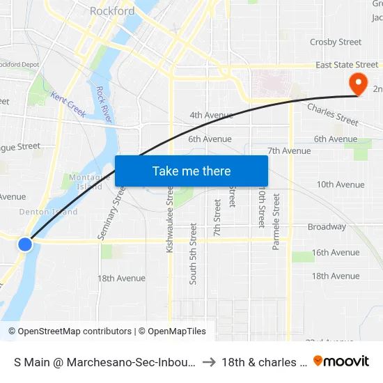 S Main @ Marchesano-Sec-Inbound to 18th & charles st map