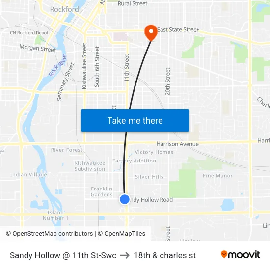 Sandy Hollow @ 11th St-Swc to 18th & charles st map