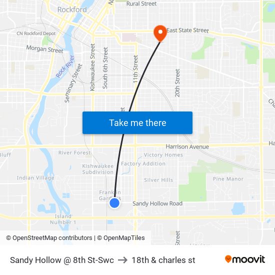 Sandy Hollow @ 8th St-Swc to 18th & charles st map