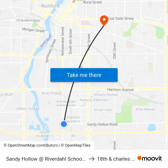 Sandy Hollow @ Riverdahl School-S to 18th & charles st map