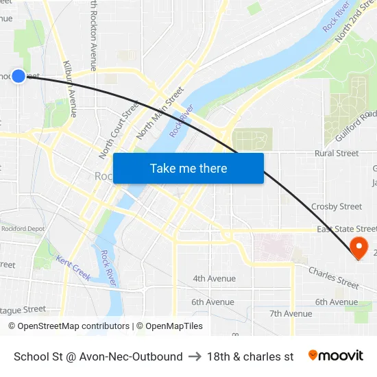 School St @ Avon-Nec-Outbound to 18th & charles st map