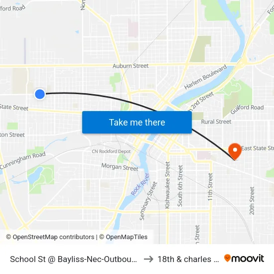 School St @ Bayliss-Nec-Outbound to 18th & charles st map