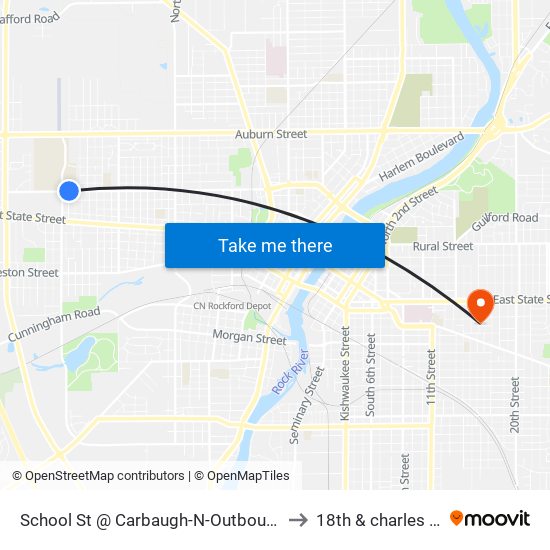 School St @ Carbaugh-N-Outbound to 18th & charles st map