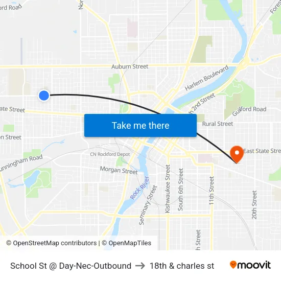 School St @ Day-Nec-Outbound to 18th & charles st map