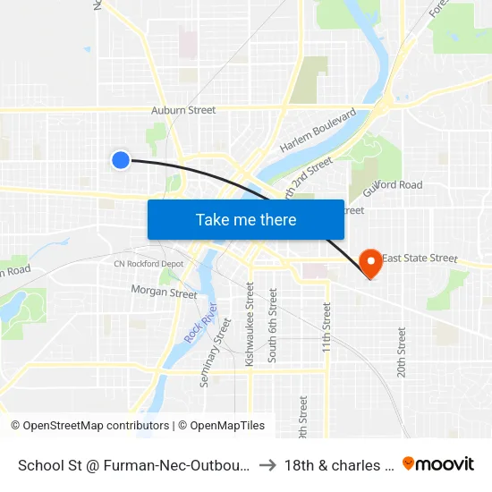 School St @ Furman-Nec-Outbound to 18th & charles st map