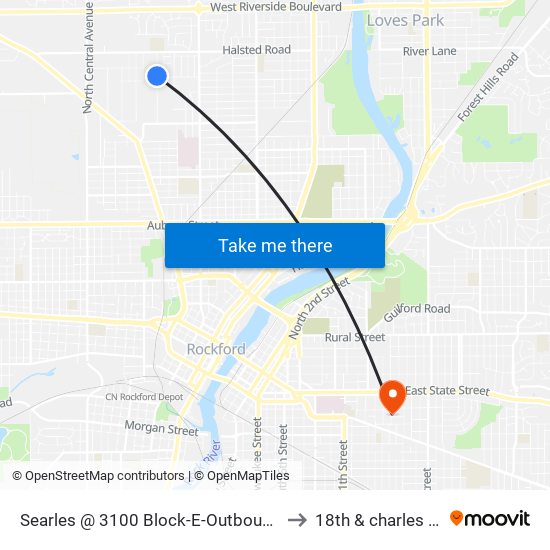 Searles @ 3100 Block-E-Outbound to 18th & charles st map