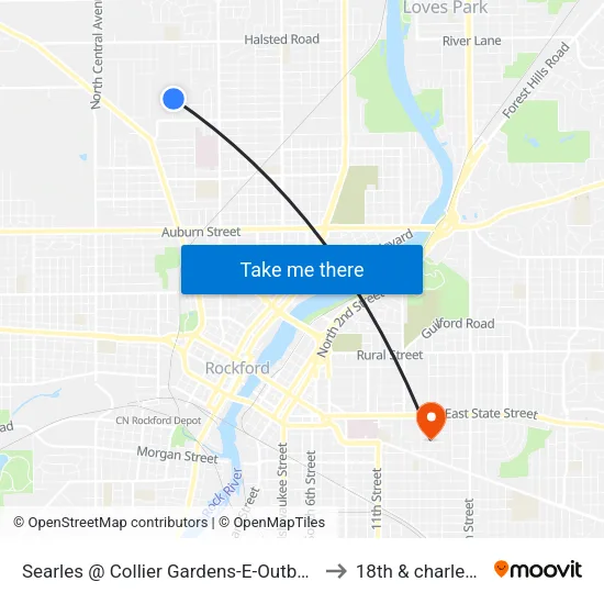 Searles @ Collier Gardens-E-Outbound to 18th & charles st map
