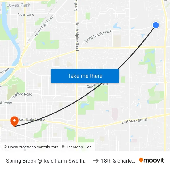 Spring Brook @ Reid Farm-Swc-Inbound to 18th & charles st map