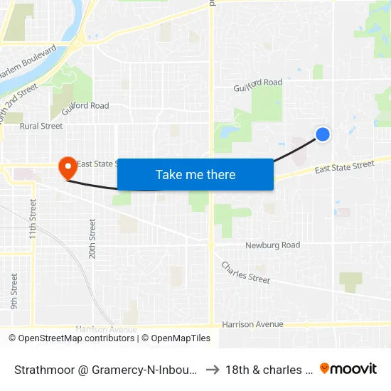 Strathmoor @ Gramercy-N-Inbound to 18th & charles st map