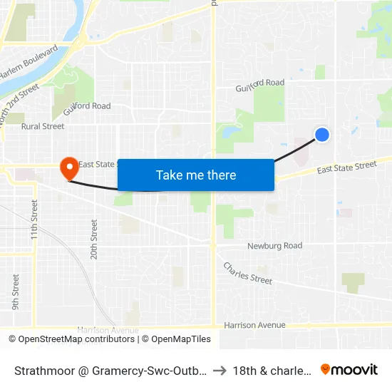Strathmoor @ Gramercy-Swc-Outbound to 18th & charles st map