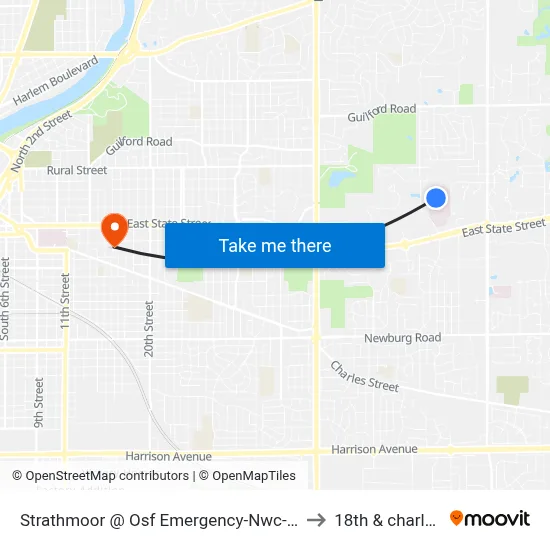 Strathmoor @ Osf Emergency-Nwc-Inbound to 18th & charles st map