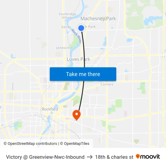 Victory @ Greenview-Nwc-Inbound to 18th & charles st map