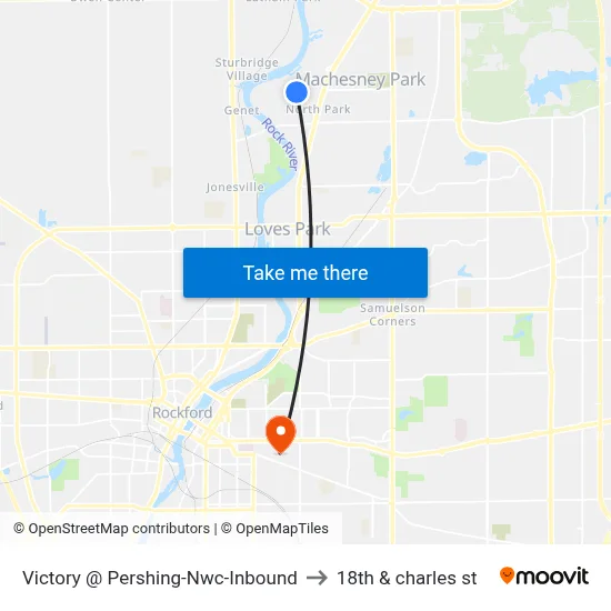 Victory @ Pershing-Nwc-Inbound to 18th & charles st map