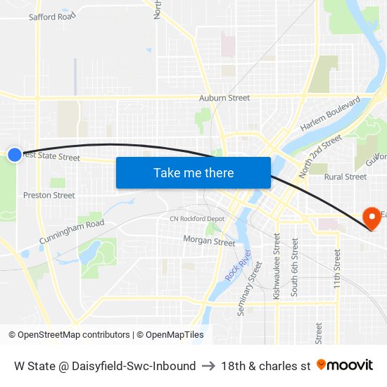 W State @ Daisyfield-Swc-Inbound to 18th & charles st map