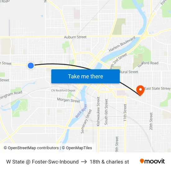 W State @ Foster-Swc-Inbound to 18th & charles st map
