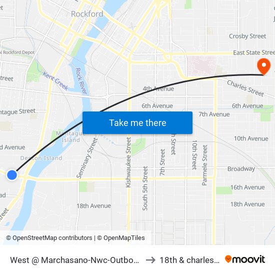 West @ Marchasano-Nwc-Outbound to 18th & charles st map