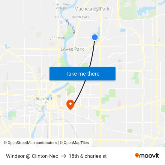 Windsor @ Clinton-Nec to 18th & charles st map