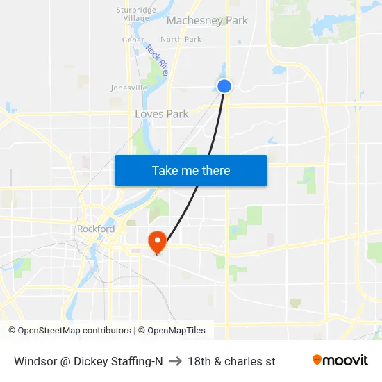Windsor @ Dickey Staffing-N to 18th & charles st map