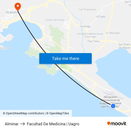 Alminar to Facultad De Medicina | Uagro map