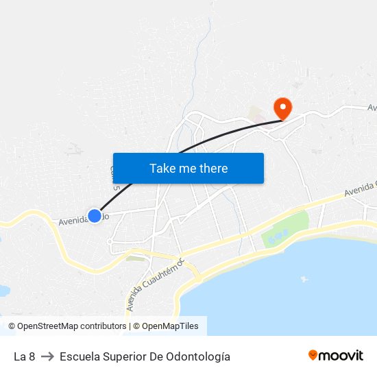 La 8 to Escuela Superior De Odontología map