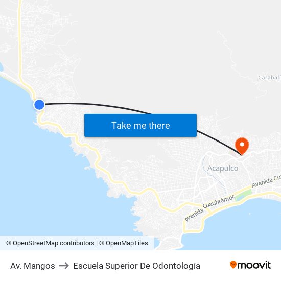 Av. Mangos to Escuela Superior De Odontología map