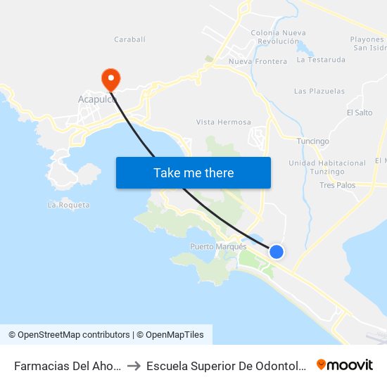 Farmacias Del Ahorro to Escuela Superior De Odontología map