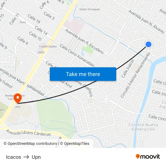 Icacos to Upn map