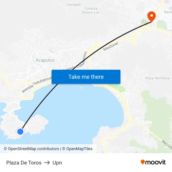 Plaza De Toros to Upn map