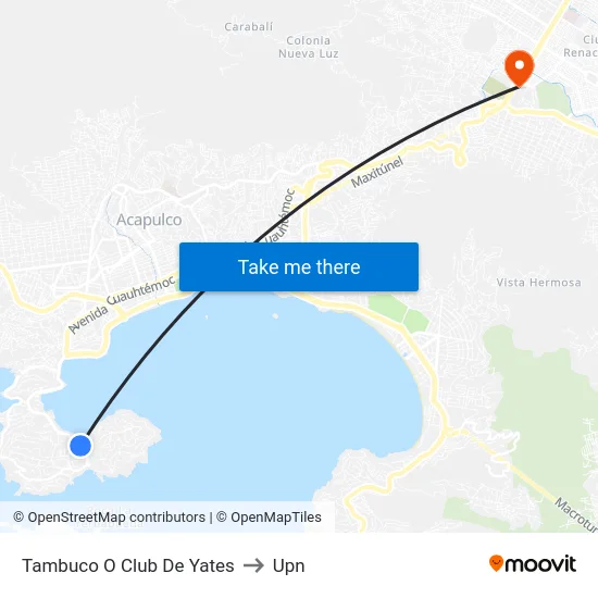 Tambuco O Club De Yates to Upn map