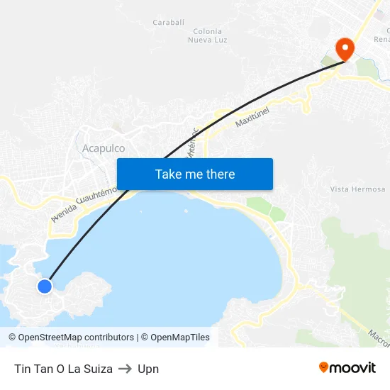 Tin Tan O La Suiza to Upn map