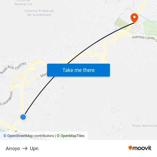 Arroyo to Upn map