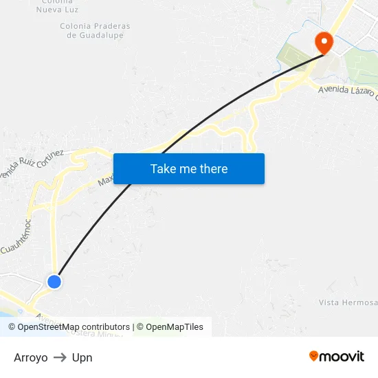 Arroyo to Upn map