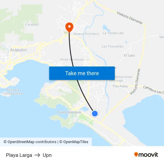 Playa Larga to Upn map