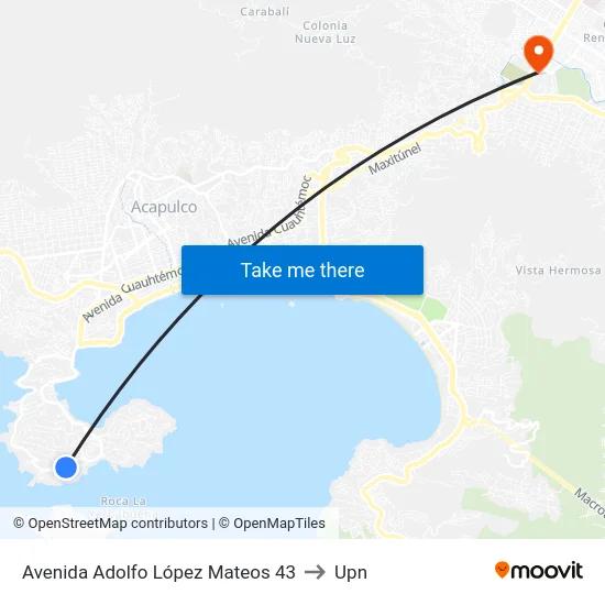 Avenida Adolfo López Mateos 43 to Upn map