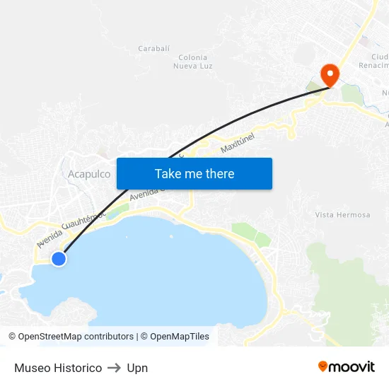 Museo Historico to Upn map